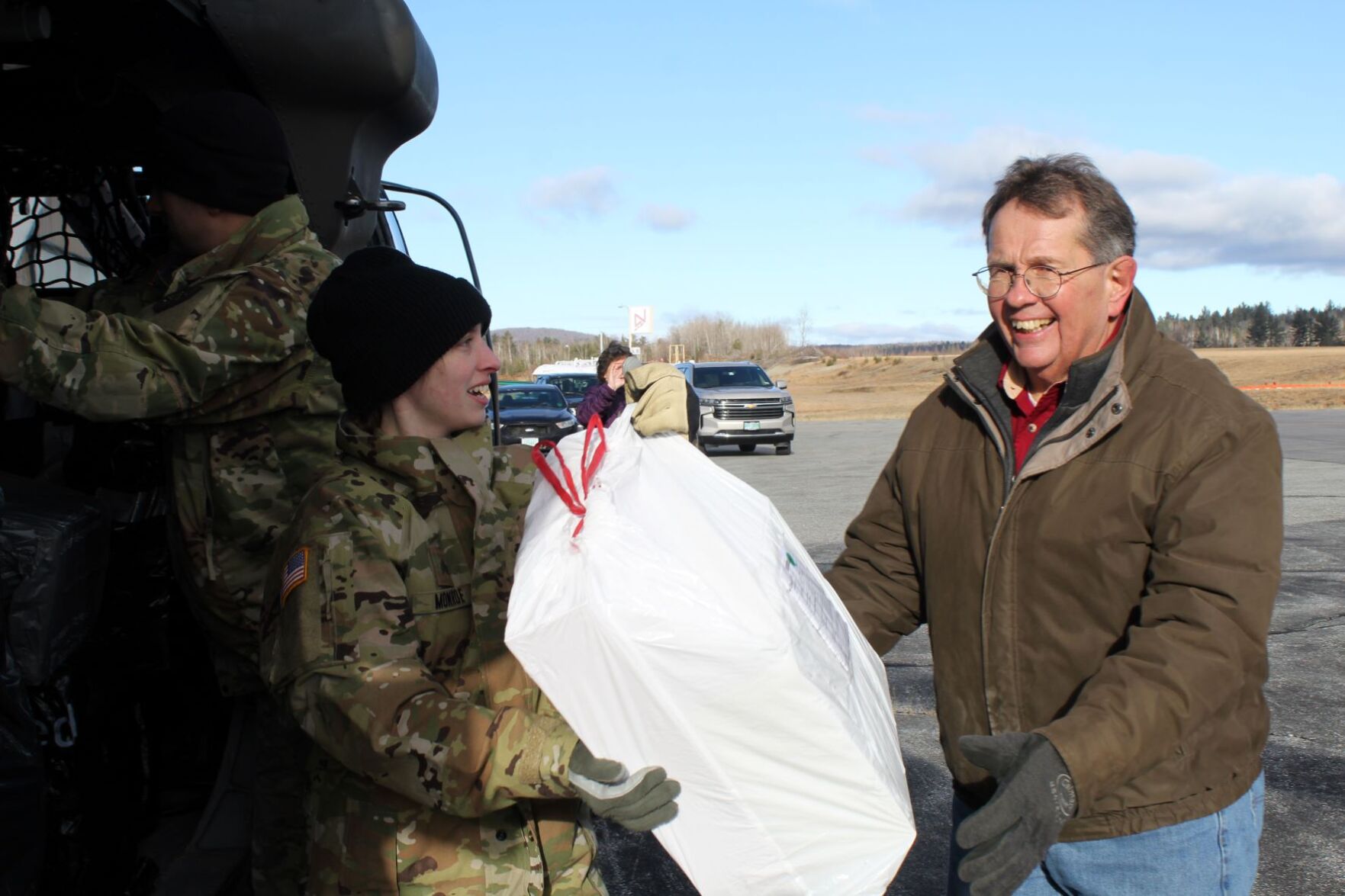 When Santa's sleigh is a helicopter landing in Berlin